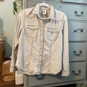 Washed denim button down
